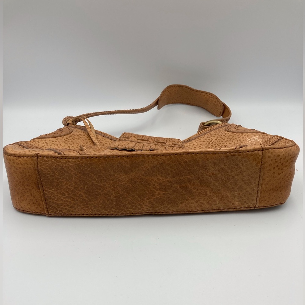 Via Spiga Vintage Tan Western vibe pebbled leather shoulder bag - Picture 14 of 15